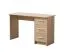 Scrivania Powar 01 | Rovere Sonoma | 3 cassetti | Maniglie grigie | 74,5 x 121 x 50 cm