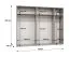 Armadio ad ante battenti "Zainab" 04, bianco, maniglie: oro, 5 ante, 3 scomparti, 3 barre appendiabiti, Sistema "Soft-Close", bordi in ABS, 250 x 52 x 202 cm