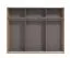 Armadio ad ante scorrevoli "Petrovac" 14, color rovere Artisan, 3 ante, 1 anta a specchio, 3 scomparti, 3 barre appendiabiti, 167 x 61 x 217 cm