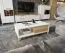 Vetrinetta moderna Safotu 03 | Bianco lucido e noce | Sistema Soft-Close | 3 scomparti | 122 x 95 x 41 cm