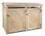 Contenitore per cestino Bergenie 02 in legno massiccio, larice naturale, 2 pieghe, 128 x 160 x 84 cm, contenitore per cestino, per 2 cestini, rivestimento per cestino