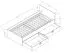 Letto singolo Garian 14 | Rete a doghe inclusa | Rovere, bianco lucido, grigio | 90 x 200 cm