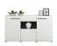 Arredo soggiorno completo Idos | Bianco, grigio rovere, nero | Vetro Parsol | Vetrine, mobile TV, cassettiera, tavolino