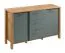 Cassettiera Braianik 18 | Rovere Wotan e verde | 3 cassetti, 4 scomparti, 2 ante, 2 ripiani | 81 x 138 x 40 cm | Maniglie in metallo