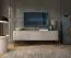 Mobile porta TV Makreb 02 cashmere | 57 x 168 x 39 cm | Frontali fresati | Gambe metallo nero | 3 scomparti 3 ante
