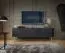 Mobile porta TV nero Makreb 06 | 3 scomparti e 3 ante | 57 x 168 x 39 cm | Gambe dorate | Frontali fresati