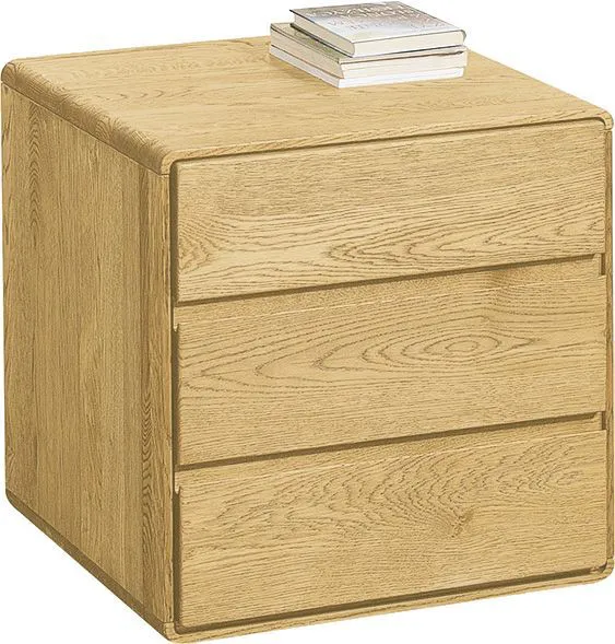Comodino "Fazenda" 26 | Rovere parzialmente massello naturale | 61 x 50 x 44 cm | 3 cassetti Soft Close
