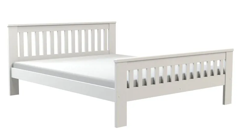 Letto matrimoniale king size Caesio 04 | Pino massello bianco | 180 x 200 cm | Design moderno