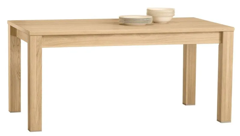 Tavolo da pranzo estensibile rettangolare "Bujari" 02 | Rovere marrone chiaro | 160-220 x 90 cm | Parzialmente massello