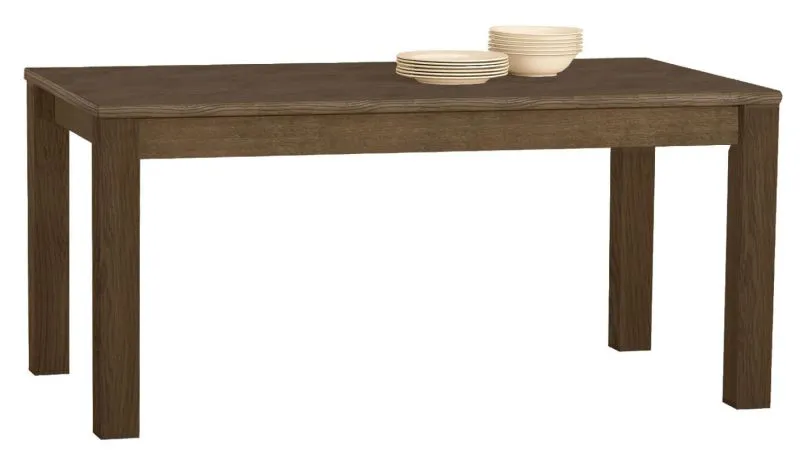 Tavolo da pranzo allungabile Bujari 07 | Rettangolare | Marrone scuro rovere | 160-220 x 90 cm | Parzialmente massello