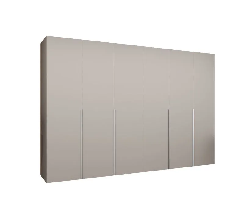Armadio a 6 ante battenti Eiger 54 | Cashmere elegante | 4 scomparti | Sistema Soft-Close | 3 m larghezza