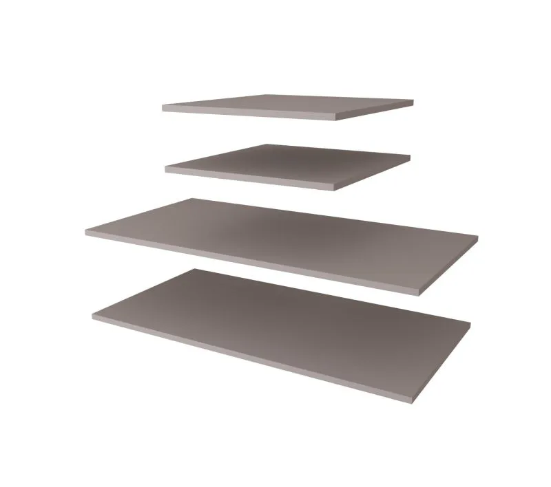 Ripiano in legno per armadio - set 2 pz, color cashmere, per armadi con larghezza: 250 cm