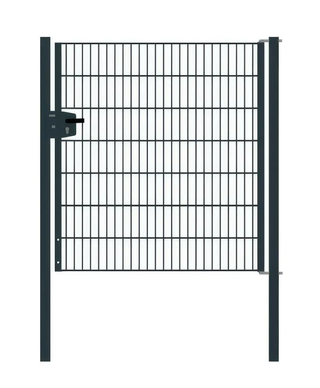 Cancello per recinzione 1 anta, Luce netta: 134 cm, Larghezza totale incl. pali: 146 cm, Stile: verniciato in antracite, Altezza: 143 cm