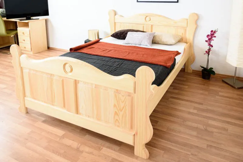 Letto alla francese 91, pino massello, naturale, incl. rete a doghe - 140 x 200 cm (l x l)