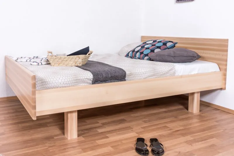 Letto alla francese 116, faggio massello, naturale, incl. rete a doghe - 140 x 200 cm