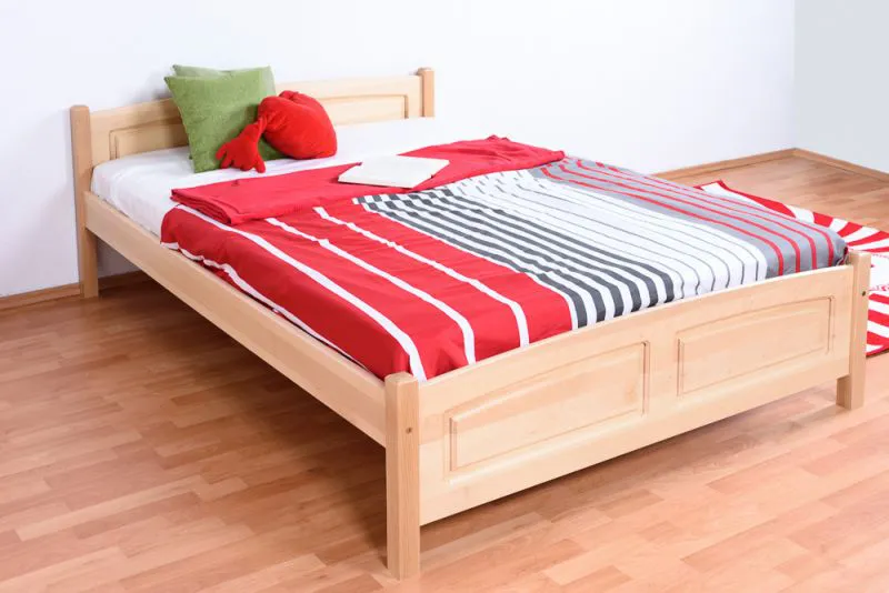 Letto matrimoniale alla francese in faggio massello naturale 117 | Rete a doghe inclusa | 140 x 200 cm | Design moderno e robusto