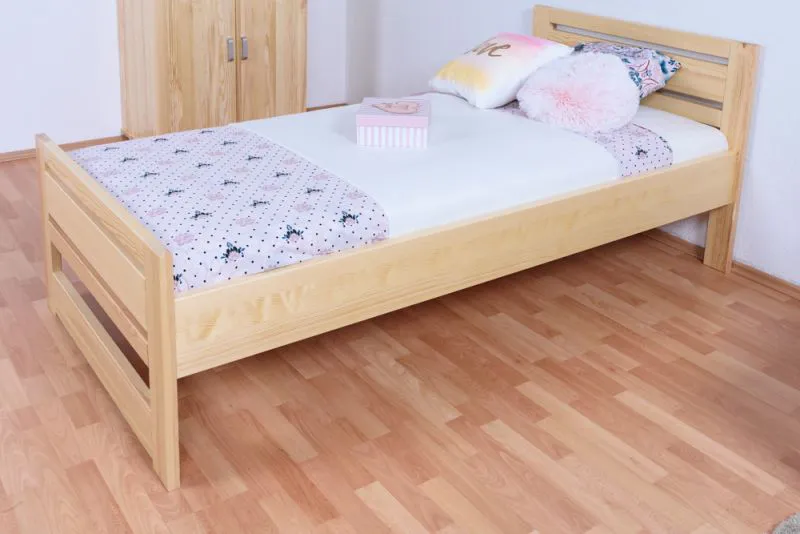 Letto singolo pino massello naturale 72 | Rete a doghe inclusa | 90 x 200 cm | Design moderno