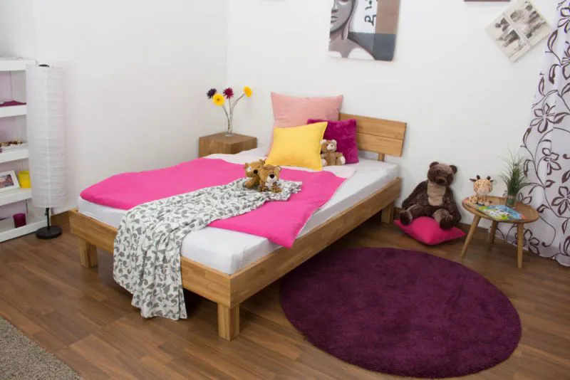 Letto futon in rovere massello oliato | 120 x 200 cm | Design moderno e robusto