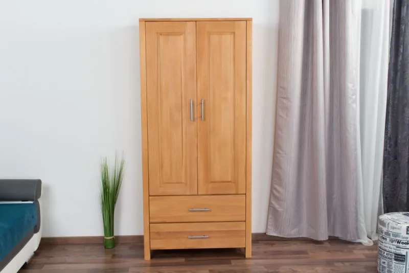 Armadio ante battenti Wooden Nature 129 | Faggio massello | 180 x 90 x 40 cm | Design moderno e stabile