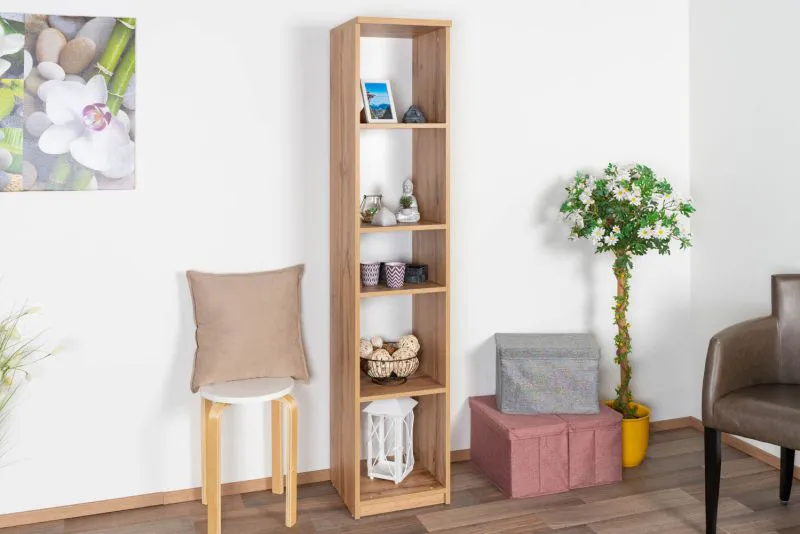 Scaffale per cameretta "Alard" 11 | Rovere e bianco | 171 x 35 x 36 cm | Design moderno senza maniglie