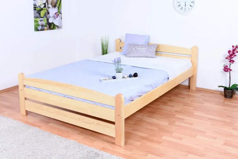Letto alla francese 83, pino massello, naturale, incl. rete a doghe - 140 x 200 cm
