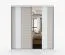 Armadio scorrevole Gorski 33 | Bianco opaco con specchio | 2 ante | 6 scomparti | 218 x 203 x 61 cm