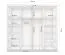 Armadio scorrevole Gorski 62 | Bianco opaco/Nero | Specchio integrato | 218 x 233 x 61 cm | Maniglie metallo