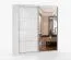 Armadio scorrevole bianco con specchio | 2 ante | 3 scomparti e 3 cassetti | 218 x 203 x 61 cm