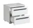 Comodino Banat 11 | Bianco lucido | 2 cassetti | Maniglie in metallo | 42,5 x 44,5 x 33,5 cm