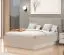 Letto matrimoniale "Krupa" 04 | Colore cashmere | Testiera imbottita beige | ABS protettivo | 160 x 200 cm