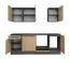 Cucina completa "Verdal" 01, rovere Artisan/antracite, incl. piano di lavoro, 220 x 60 x 210 cm