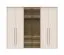 Armadio ad ante battenti "Neiafu" 48, color cashmere, 2 ante in vetro, 3 barre appendiabiti, illuminazione a LED, 224 x 272 x 56 cm