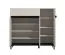 Scarpiera "Varvarin" 02, color cashmere, 3 ante a battente, 8 scomparti, 1 cassetto, bordi in ABS, 118,5 x 40 x 109,5 cm