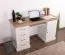 Scrivania Badile 17 | Bianco pino e marrone | 80x147x55 cm | 4 cassetti e anta | Stile country
