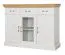 Soggiorno completo 5 pezzi stile country | Set G "Badile" | Bianco pino e marrone | Design accogliente