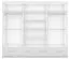 Armadio scorrevole Lusatian 28 | Bianco/Nero | 3 ante con specchio | 7 scomparti, 4 cassetti | 218 x 250 x 61 cm