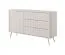 Cassettiera moderna Sloughia 04 beige | 3 cassetti, 2 scomparti | Protezione bordi ABS | 81 x 138 x 38 cm