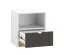 Comodino Mackinac 09 | Design semplice ed elegante | Bianco/Rovere/Grafite opaco | Soft-close | 48 x 43 x 34 cm