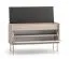 Scarpiera / Cassapanca "Nampa" 05, color rovere Cremona / cashmere, 1 anta a ribalta, 3 scomparti, gambe in metallo, incl. rivestimento in velluto, 90 x 34 x 55 cm