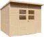 Casetta da giardino Freiberg 03 incl. pavimento, finitura naturale - Casetta da giardino prefabbricata da 19 mm, superficie utile: 5,83 m², tetto a una falda