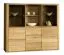 Vetrina Jussara 12, colore: naturale, parzialmente in rovere massiccio - 150 x 178 x 42 cm (A x L x P)
