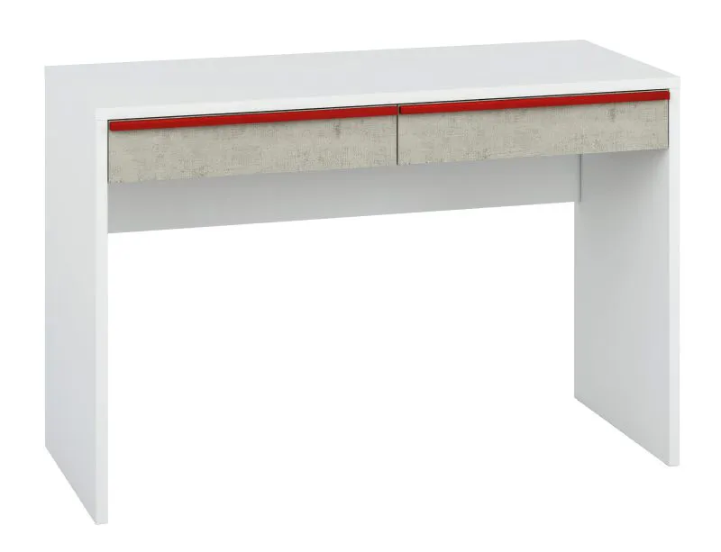 Scrivania per cameretta "Connell" 09 | Bianco e grigio chiaro | 79 x 120 x 51 cm | 2 cassetti robusti