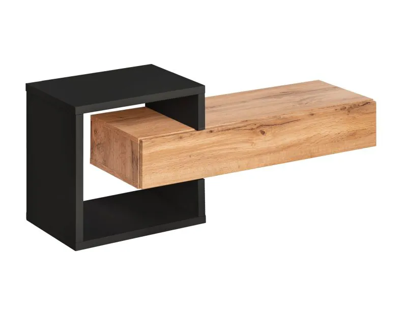 Consolle a muro Pollestad 17 | Rovere Wotan e nero | 40 x 100 x 30 cm | Salvaspazio ingresso