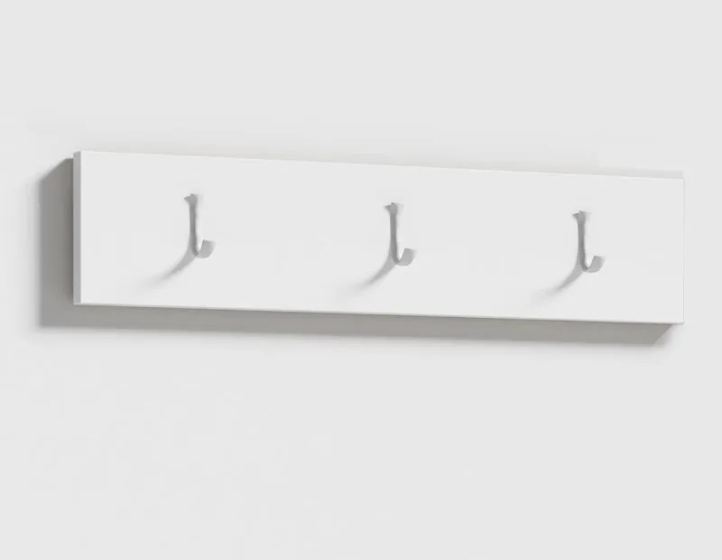 Appendiabiti Zapopan 82 bianco | Design lineare | 3 ganci | Facile da installare | 15 x 50 cm per armadio