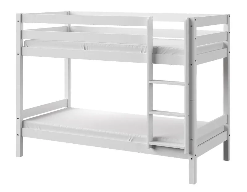 Letto a castello Niklas 01 in pino massello bianco | Trasformabile in 2 letti singoli | 90 x 190 cm | Sicurezza e comfort