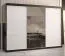 Armadio con anta a specchio Liskamm 47 | Nero opaco/Bianco opaco | 200 x 250 x 62 cm | Ampio spazio e stile moderno