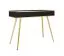 Toletta nera con 2 cassetti push-to-open | Gambe oro | Design moderno Horsham 72
