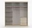 Armadio scorrevole Sredna 06 | Rovere Sonoma e bianco | Specchio frontale | 7 scomparti, 3 cassetti | 218 x 203 x 61 cm