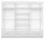 Armadio scorrevole "Lusatian" 32 | Bianco/Grigio | 3 ante con specchio | 7 scomparti, 4 cassetti | 218 x 250 x 61 cm