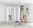 Armadio scorrevole Gorski 33 | Bianco opaco con specchio | 2 ante | 6 scomparti | 218 x 203 x 61 cm